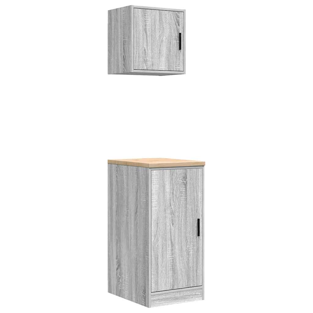 Garage Cabinets 2 pcs Grey Sonoma Engineered Wood