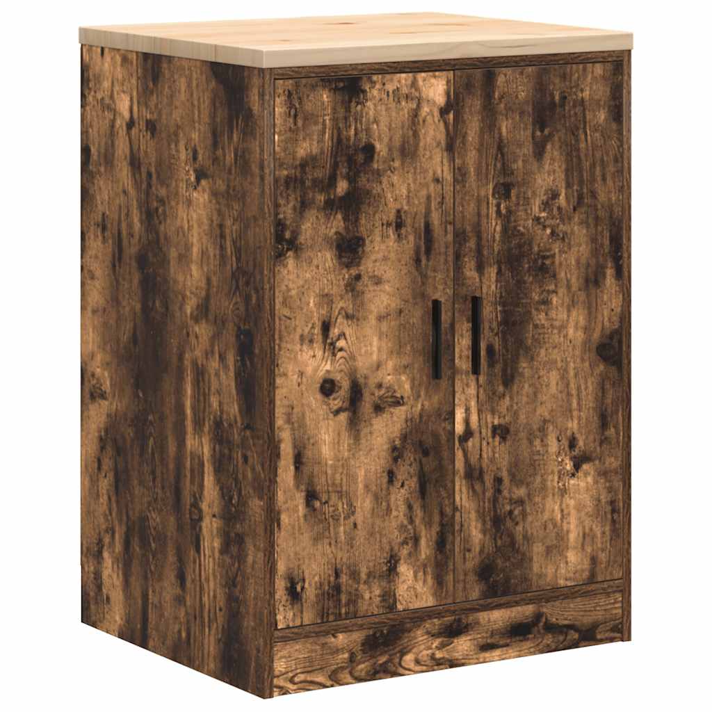Garage Cabinets 2 pcs Smoked Oak Engineered Wood
