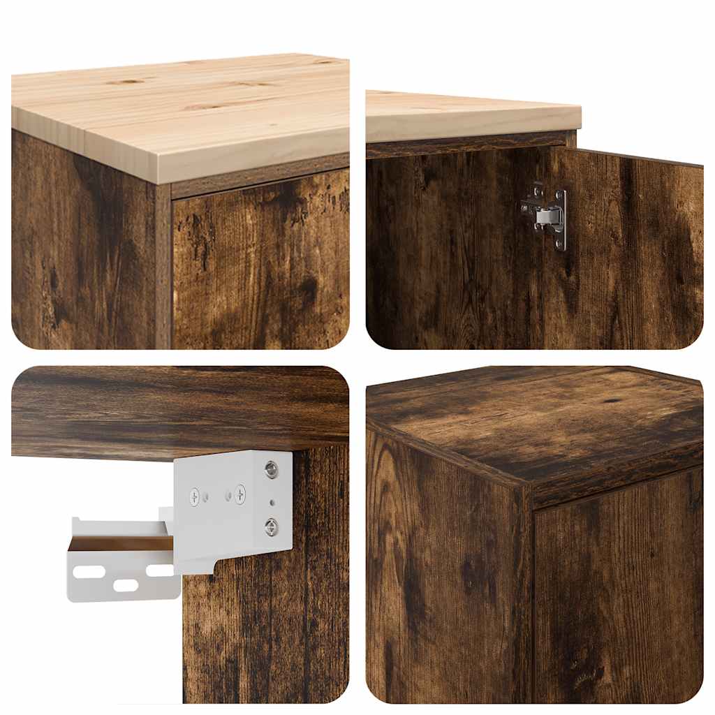 Garage Cabinets 2 pcs Smoked Oak Engineered Wood