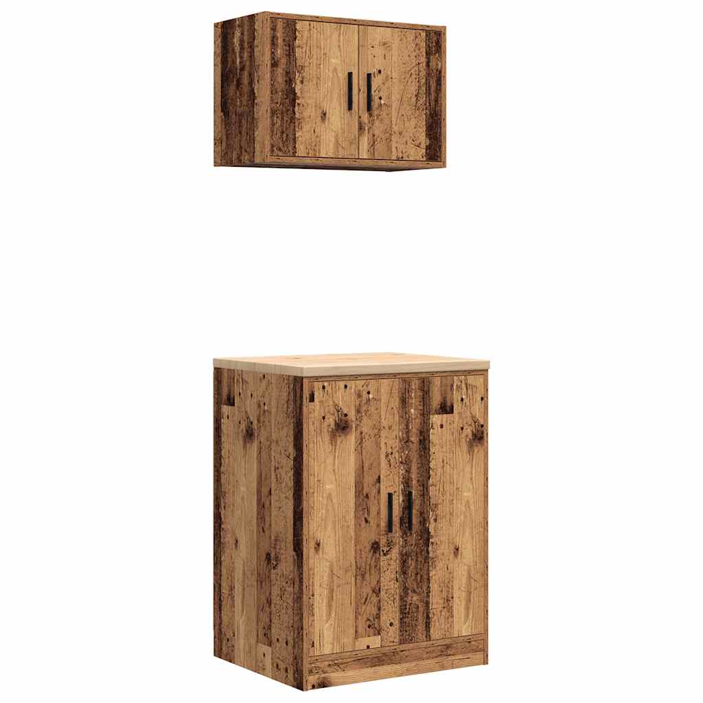 Garage Cabinets 2 pcs Old Wood Engineered Wood