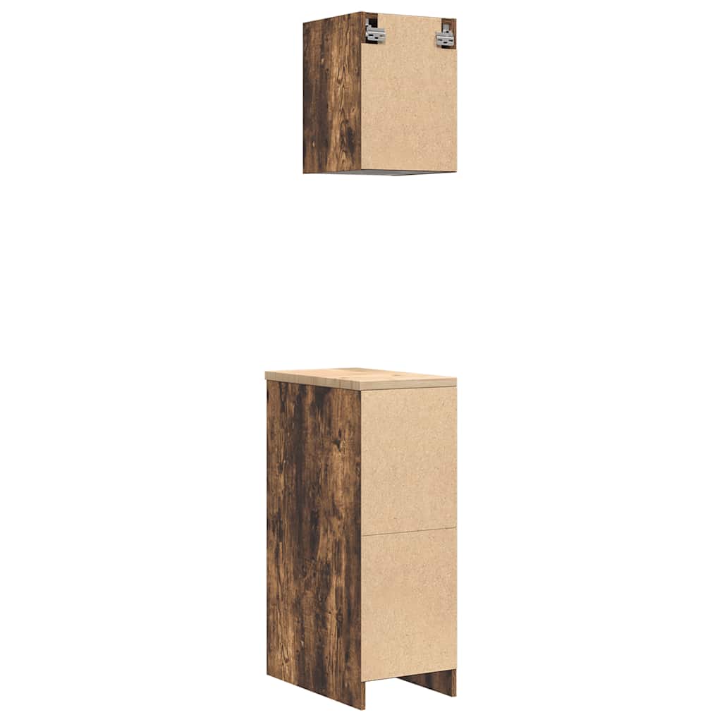 Garage Cabinets 2 pcs Smoked Oak Engineered Wood