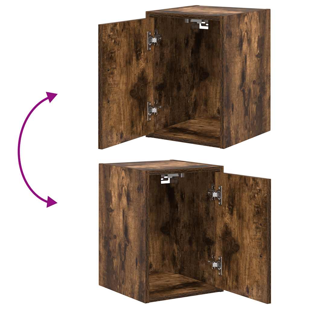 Garage Cabinets 2 pcs Smoked Oak Engineered Wood