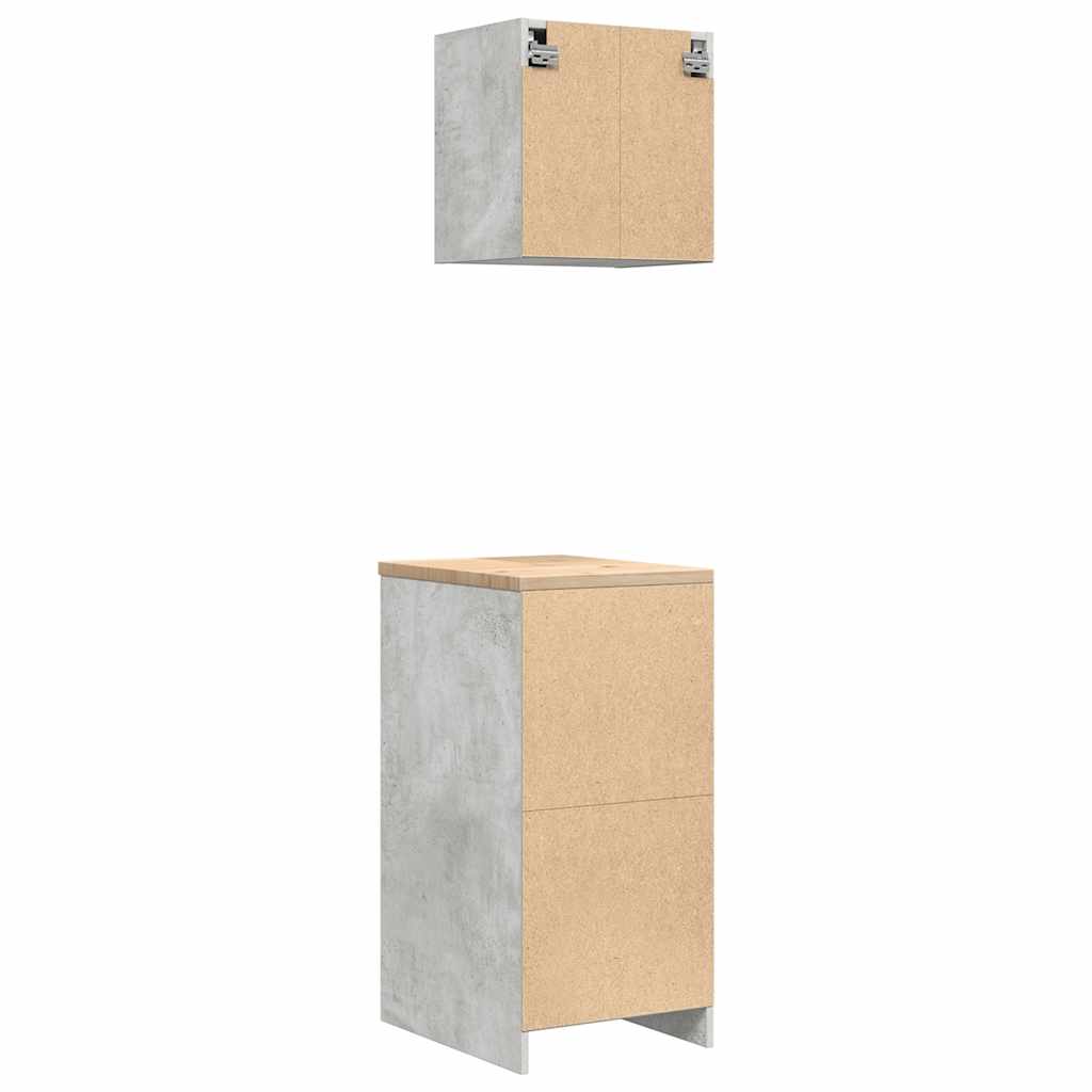 Garage Cabinets 2 pcs Concrete Grey Engineered Wood