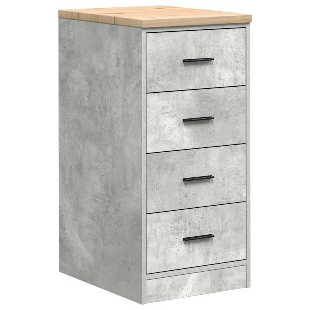 Garage Cabinets 2 pcs Concrete Grey Engineered Wood