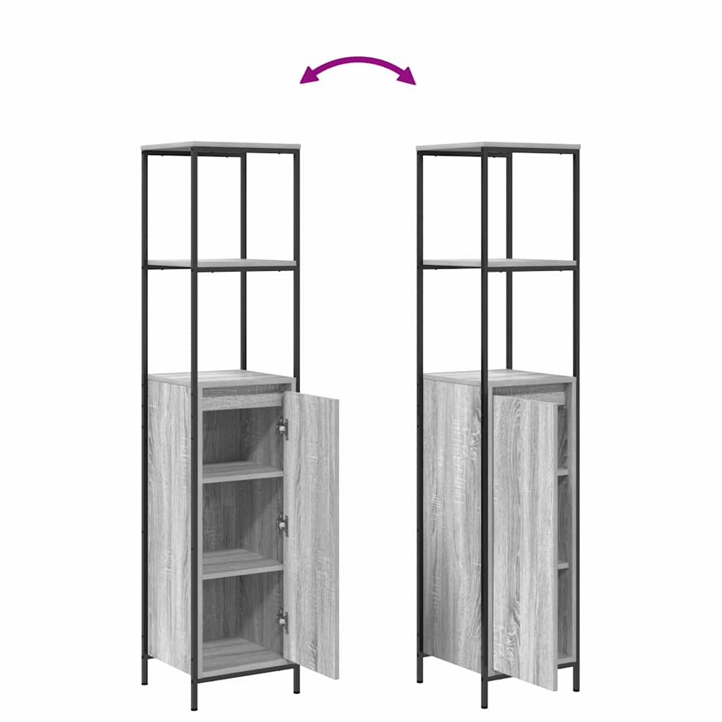 Bathroom Furniture Set 3 pcs Grey sonoma 90 x 34.5 x 60 cm