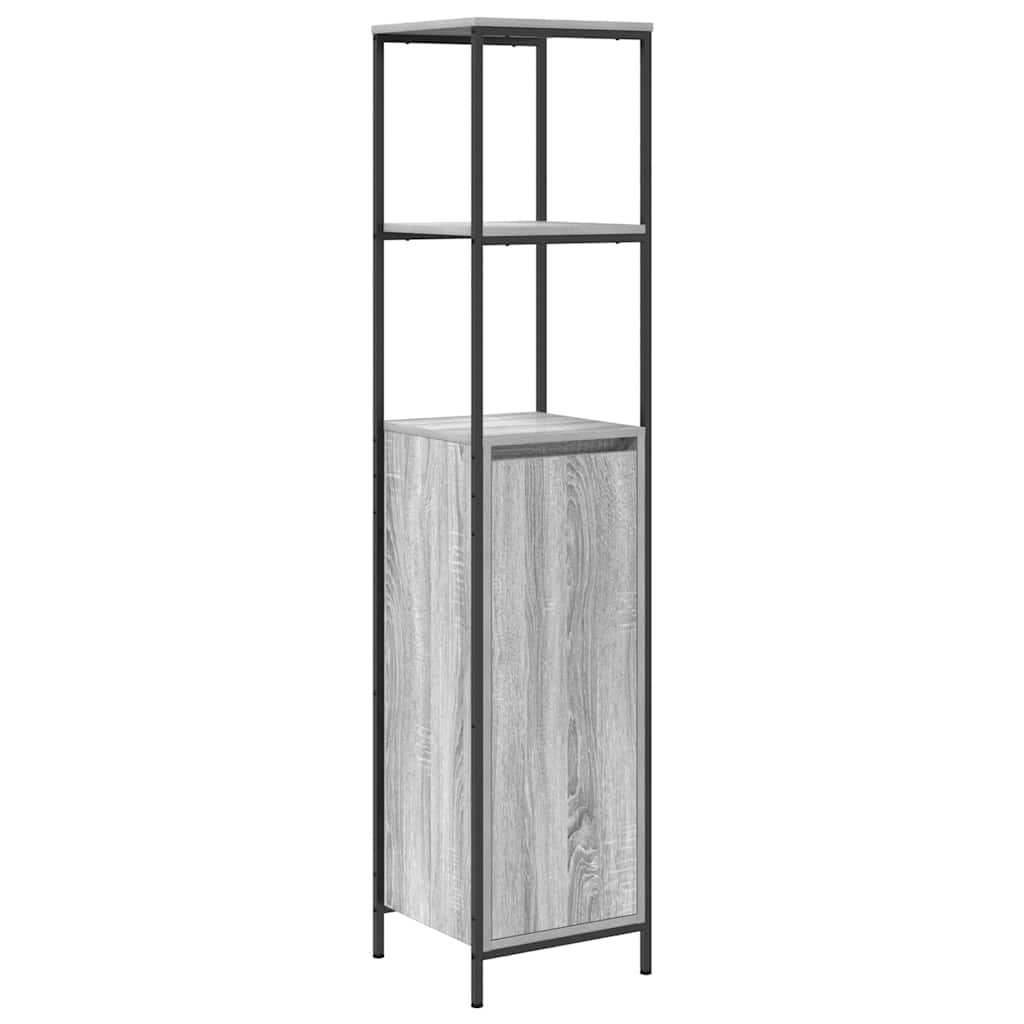 Bathroom Furniture Set with Drawer 3 pcs Grey sonoma and Black