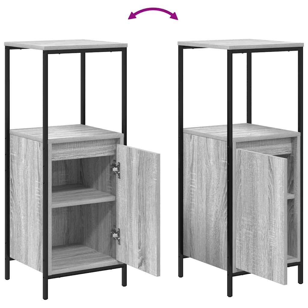 Bathroom Furniture Set with Drawer 3 pcs Grey sonoma and Black