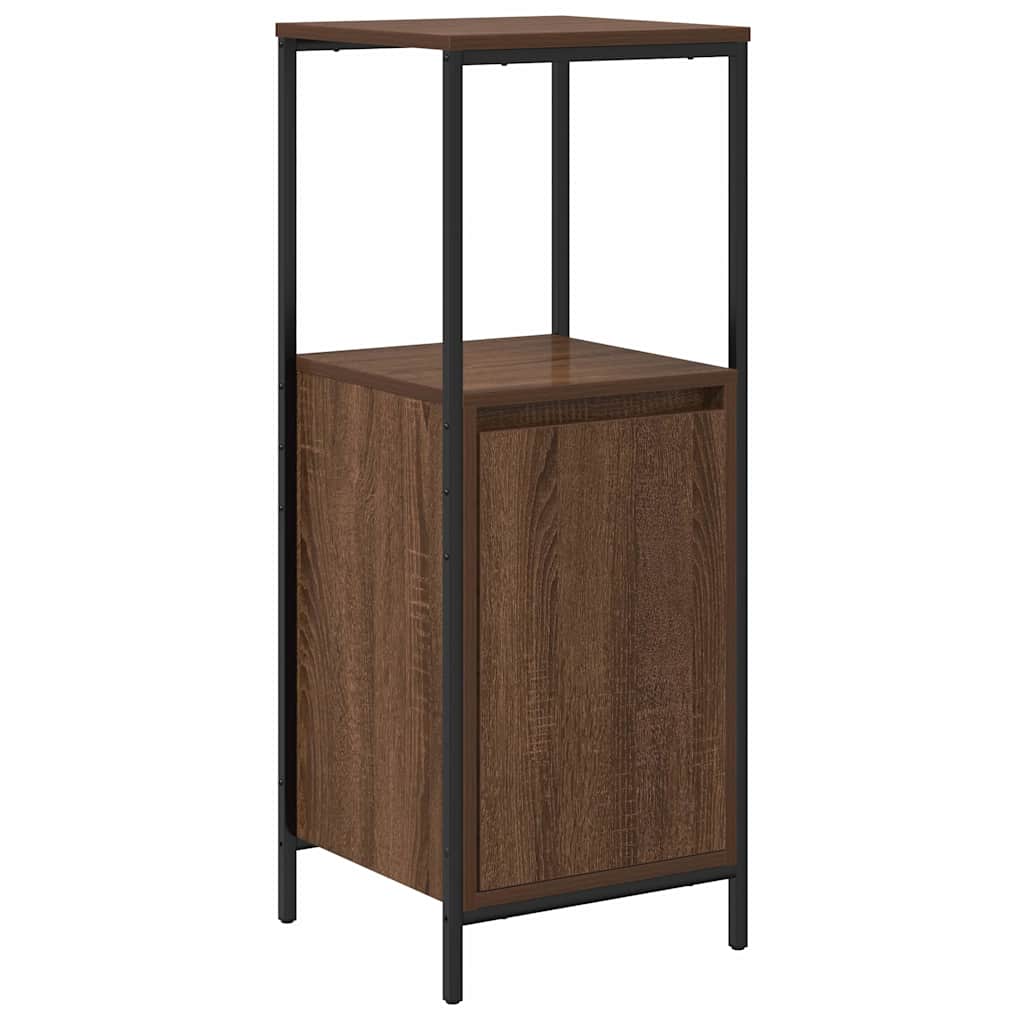 Bathroom Furniture Set with Shelf 5 pcs Brown oak and Black