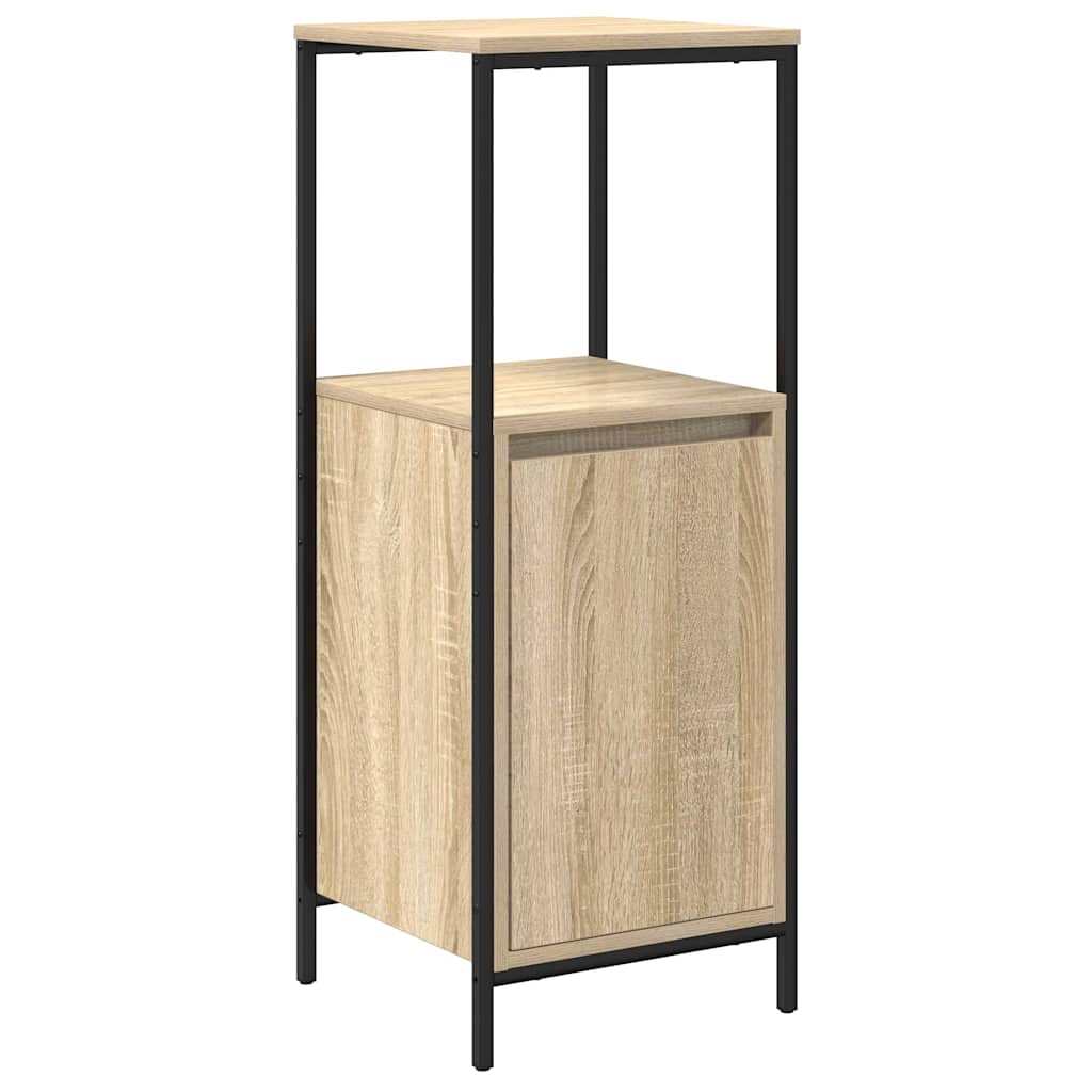 Bathroom Furniture Set with Shelf 3 pcs Sonoma oak and Black