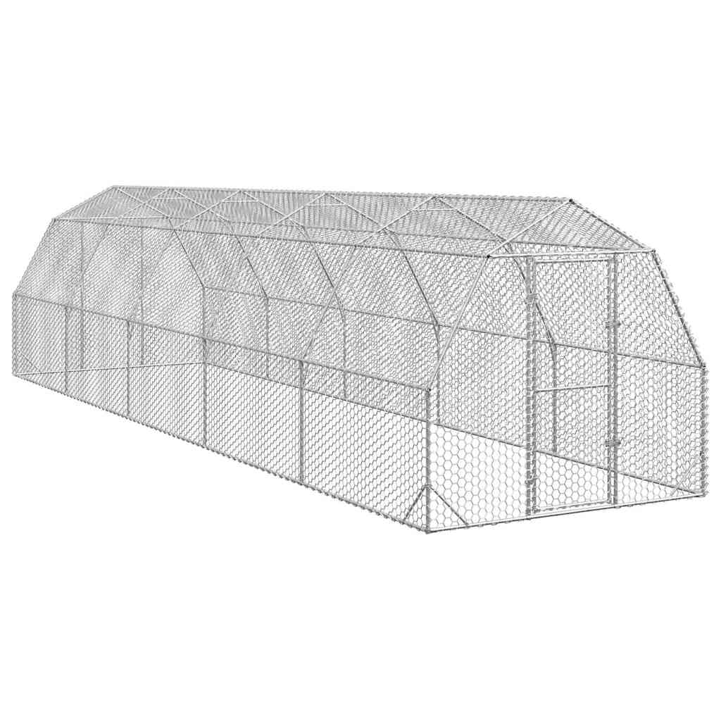 Chicken Run 2.5x10x2.25 m Galvanised Steel