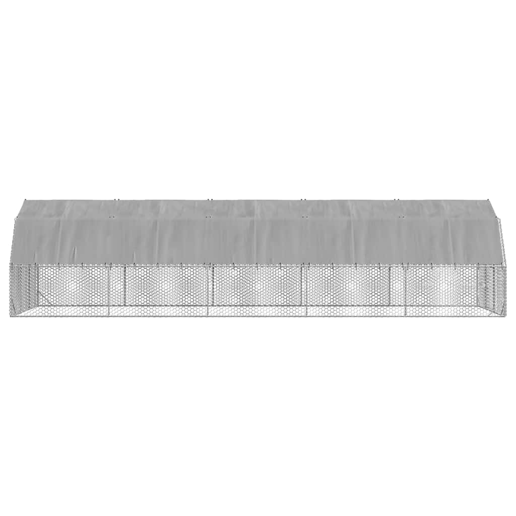 Chicken Run with Roof 2.5x10x2.25 m Galvanised Steel