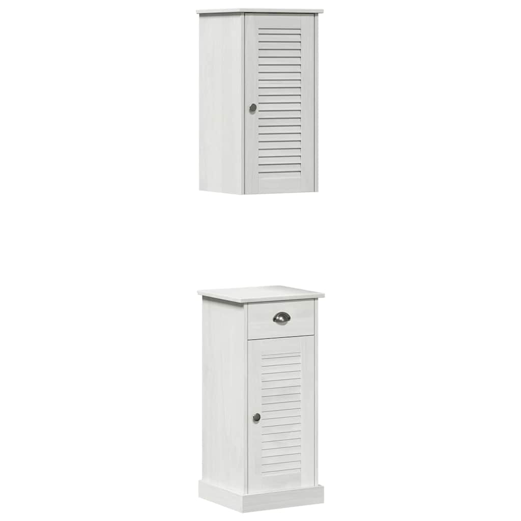 Bathroom Furniture Set with Drawer VIGO 2 pcs Brown and White
