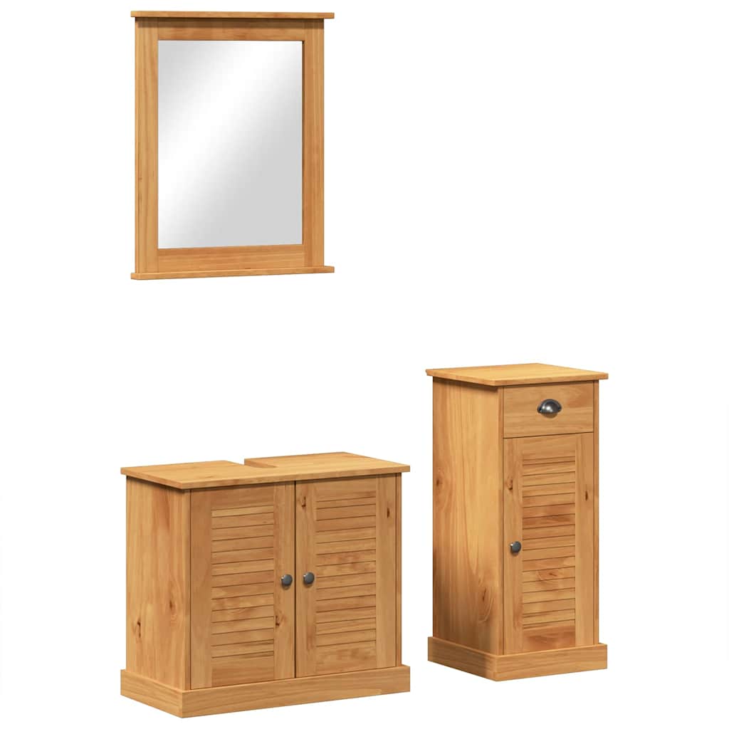 Bathroom Furniture Set VIGO 3 pcs Brown 37 x 34 x 80 cm