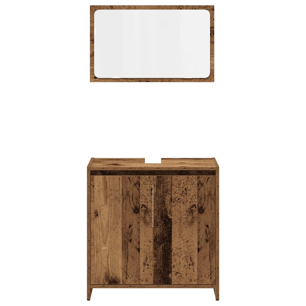 4 Piece Bathroom Furniture Set Old Wood Engineered Wood