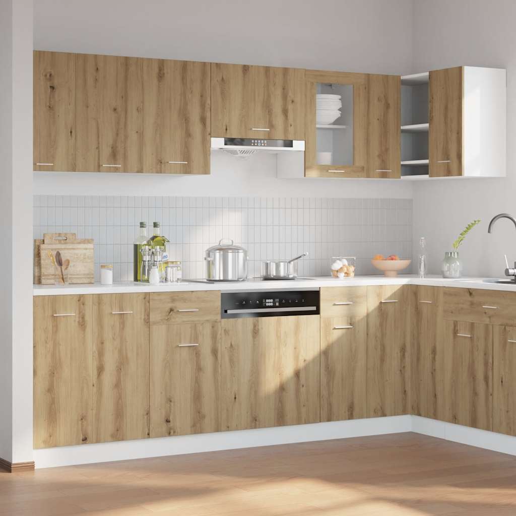 11 Piece Kitchen Cabinet Set Lyon Artisan Oak Engineered Wood