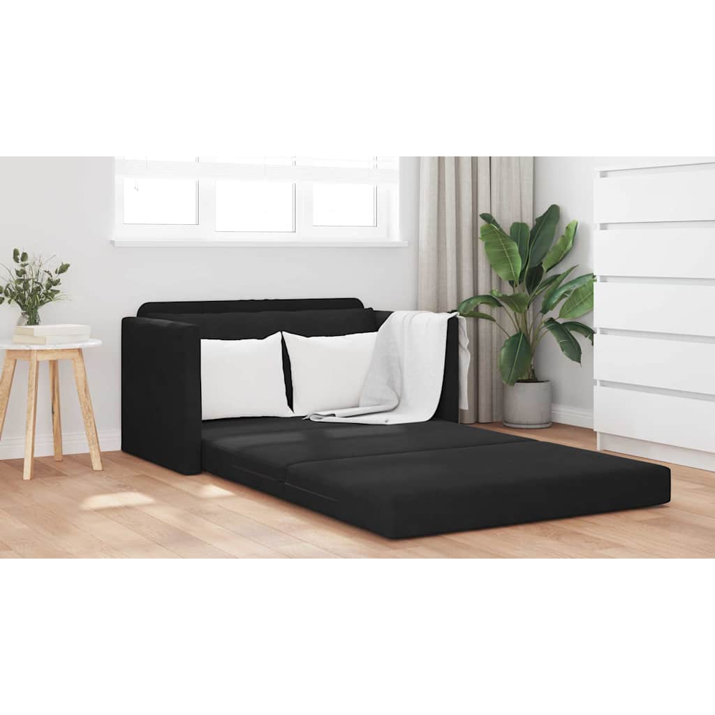 Sofa Bed Black 124 x 204 x 61 cm Velvet