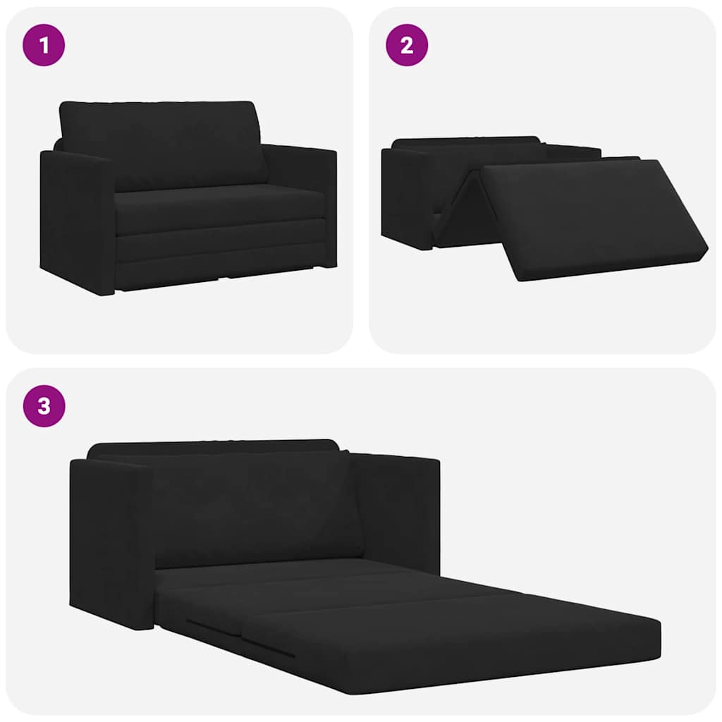 Sofa Bed Black 124 x 204 x 61 cm Velvet