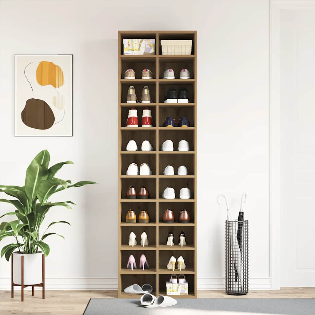 Shoe Cabinet Artisan Oak 54x34x183 cm Engineered Wood