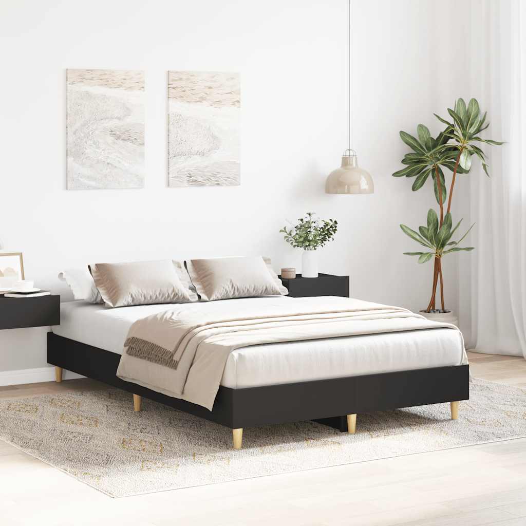 Bed Frame No Mattress Black 120x200 cm Engineered Wood