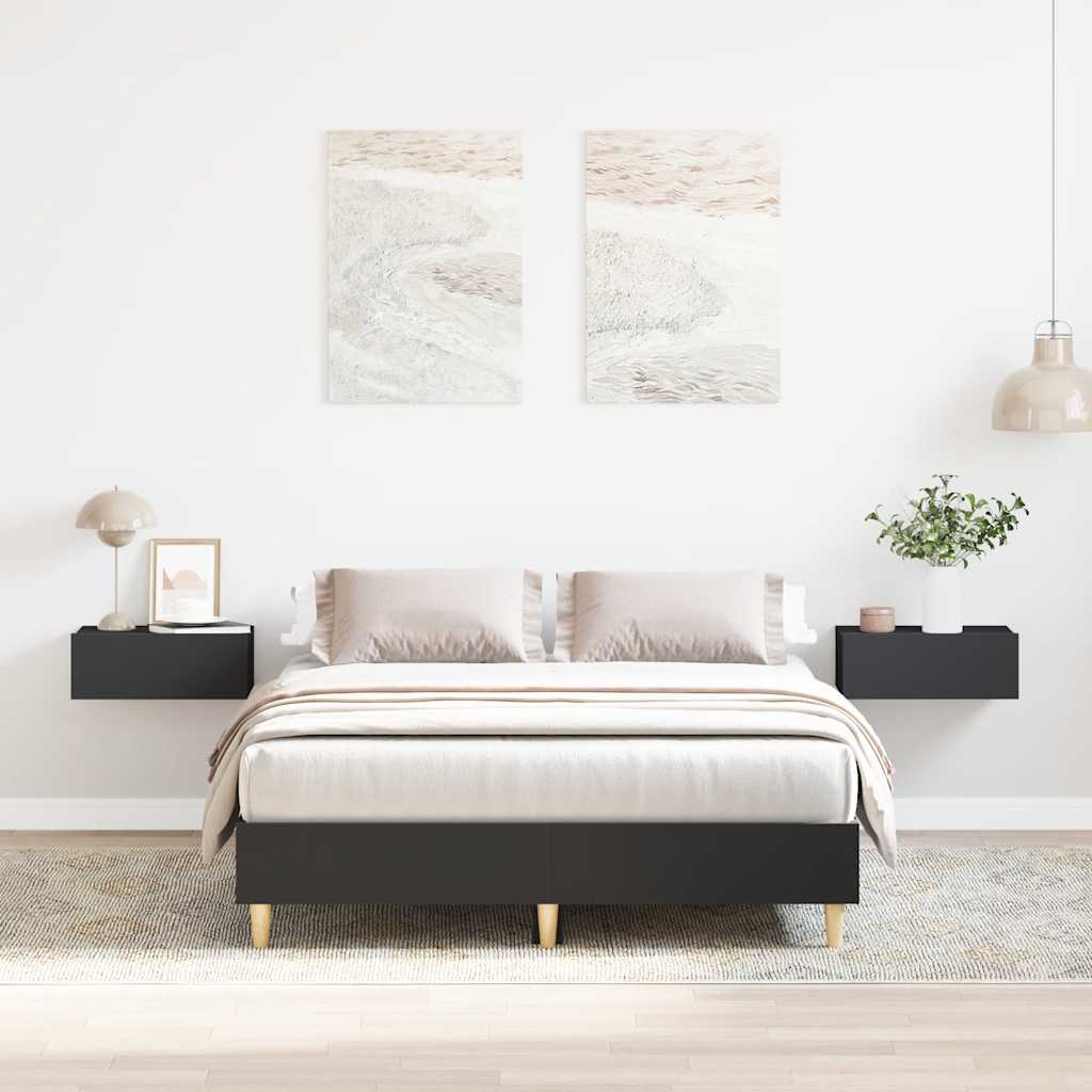 Bed Frame No Mattress Black 120x200 cm Engineered Wood