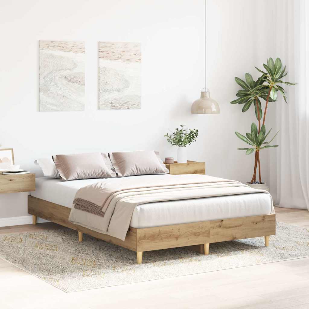 Bed Frame No Mattress Artisan Oak 120x200 cm Engineered Wood
