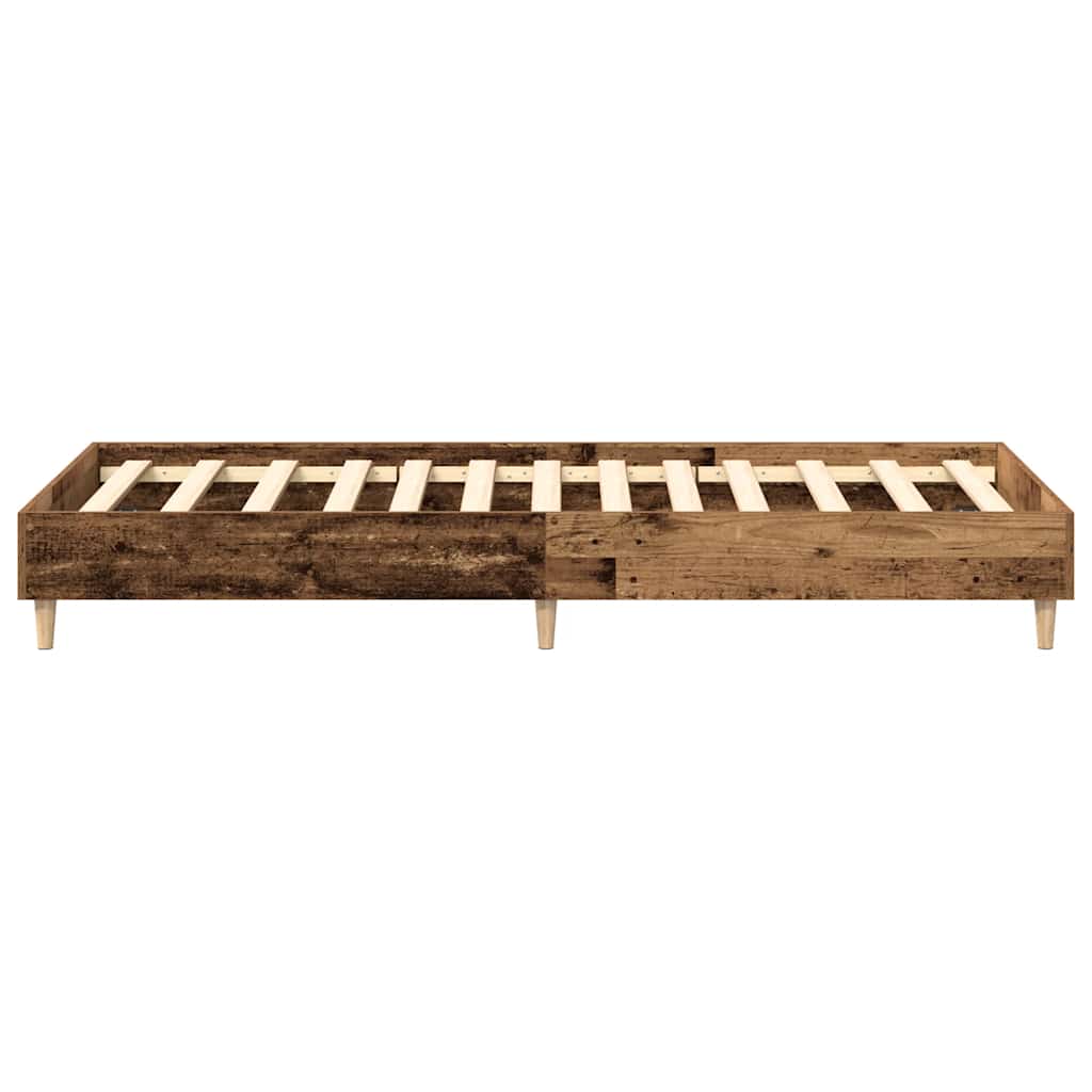 Bed Frame No Mattress Old Wood 75x190 cm Small Single Engineered Wood
