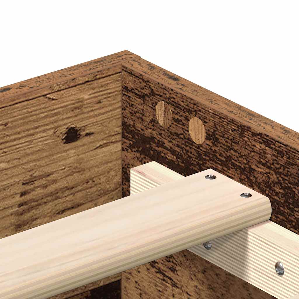 Bed Frame No Mattress Old Wood 75x190 cm Small Single Engineered Wood
