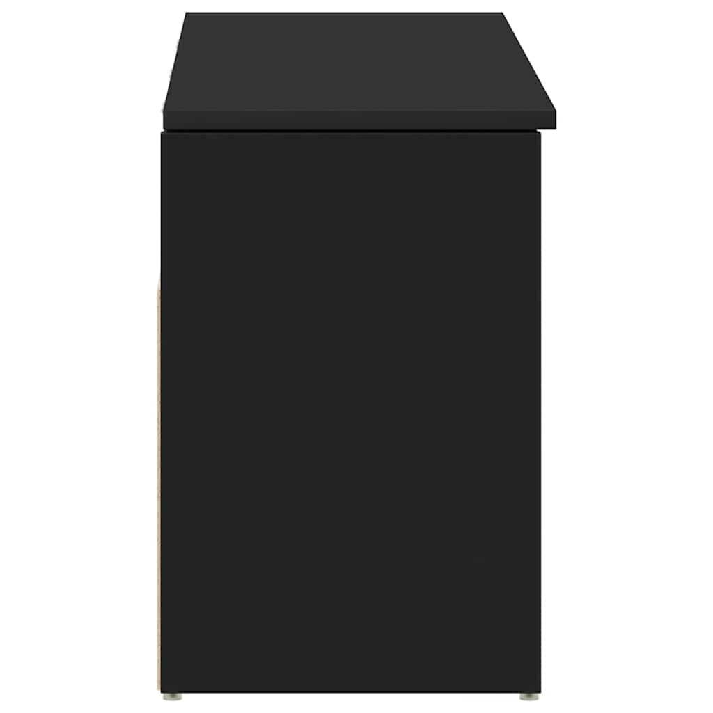 Shoe Bench Black 102x30.5x45 cm Engineered Wood