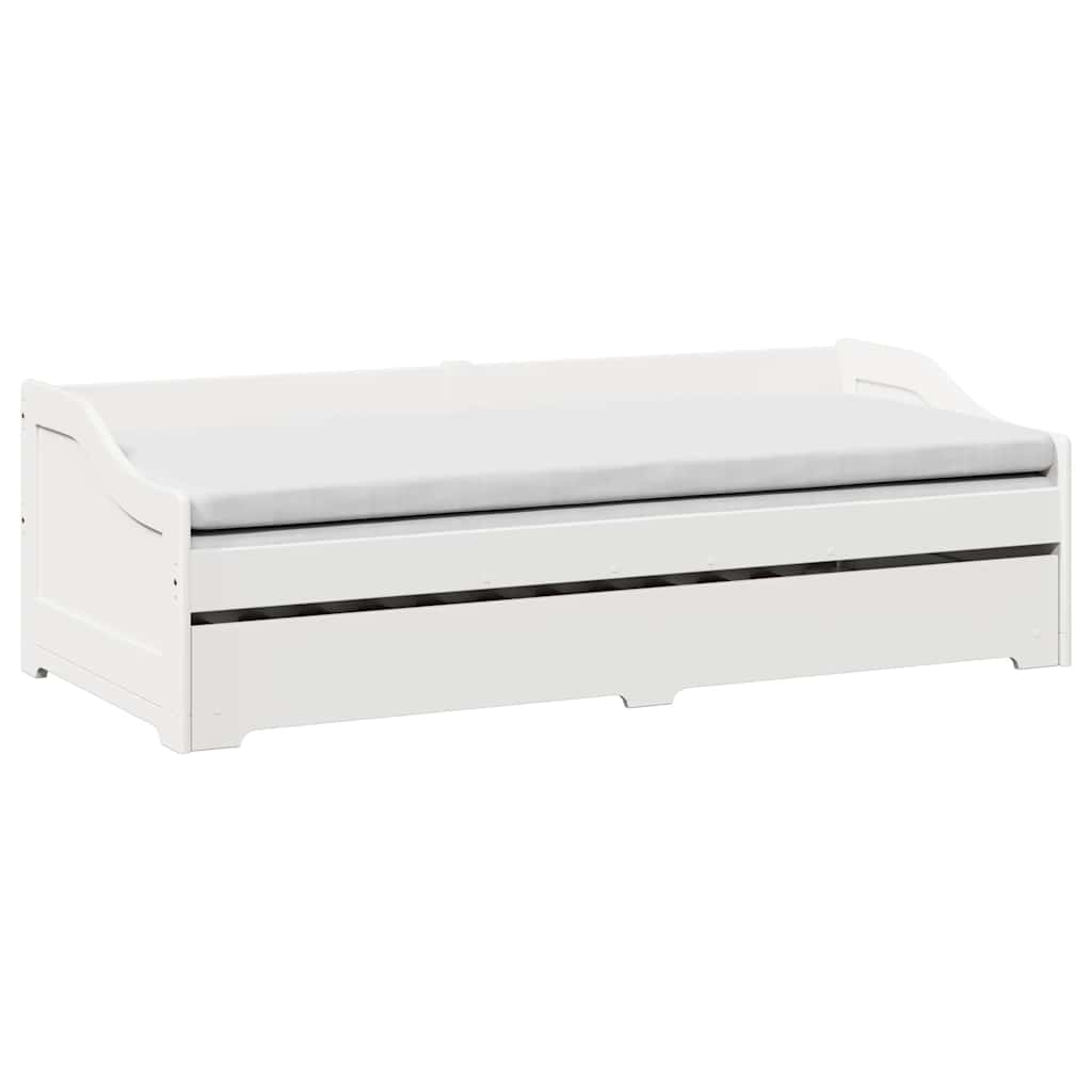 Daybed with Trundle without Mattress IRUN White 90x200 cm