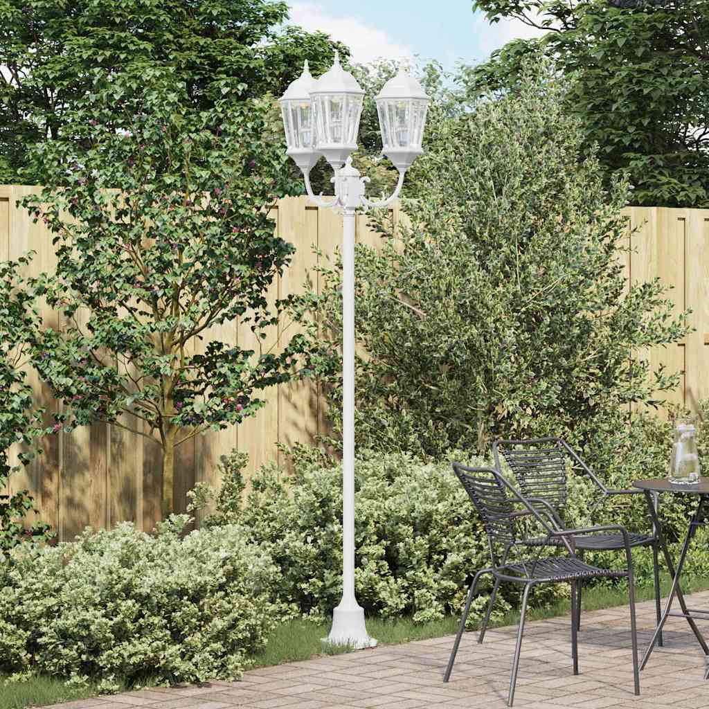 Garden Light Post White Aluminium and Glass