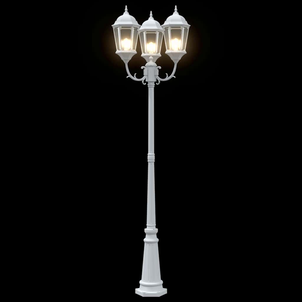 Garden Light Post White Aluminium and Glass
