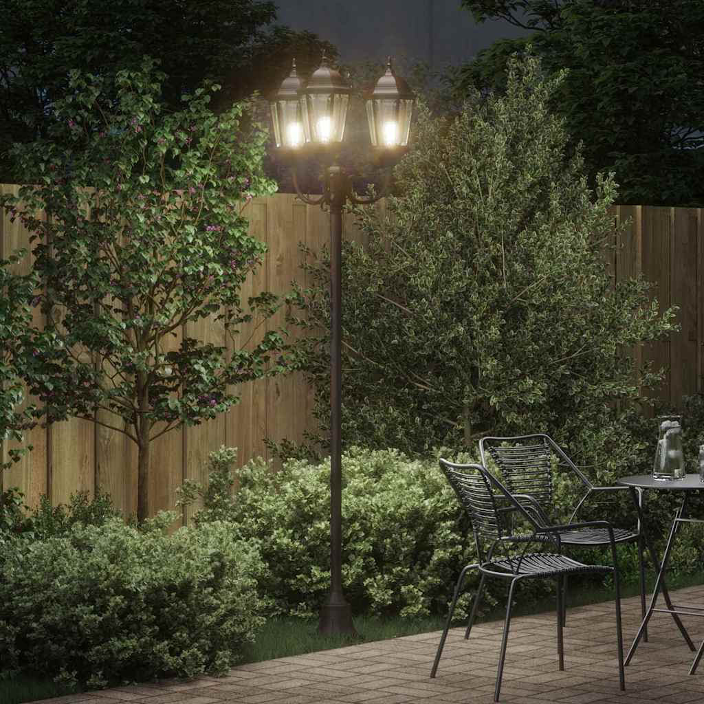 Garden Light Post Bronze Aluminium and Glass