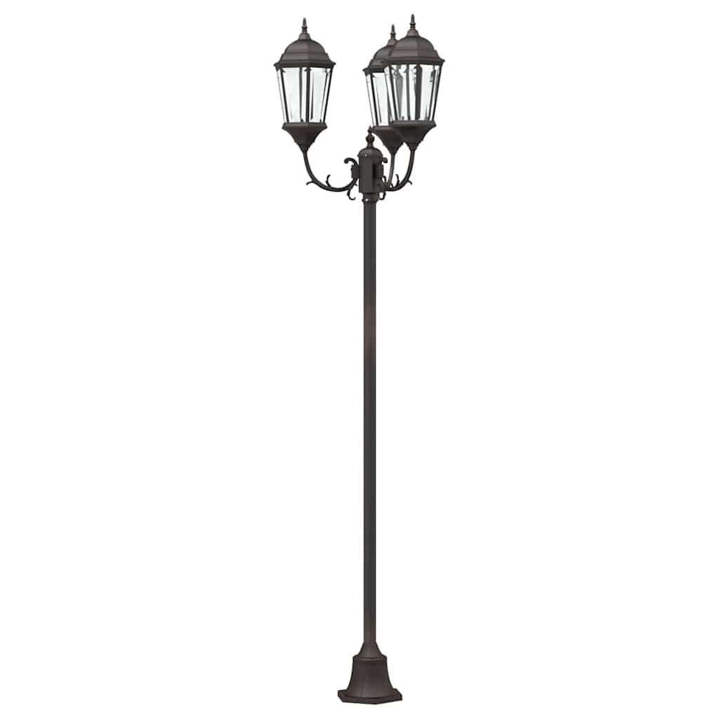 Garden Light Post Bronze Aluminium and Glass
