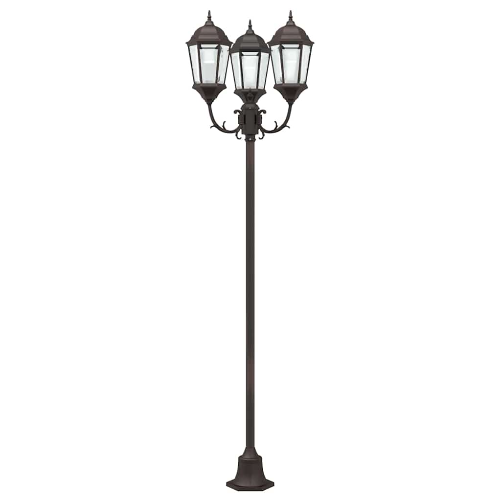 Garden Light Post Bronze Aluminium and Glass