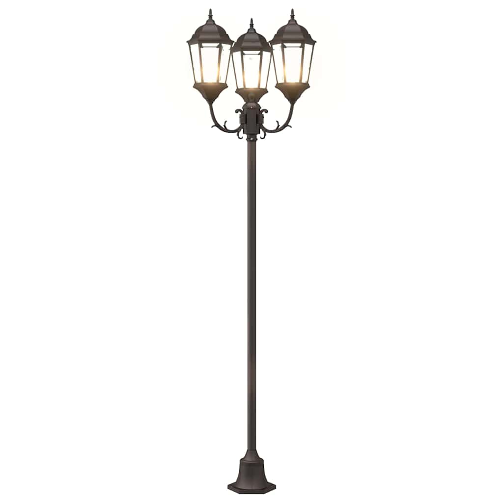 Garden Light Post Bronze Aluminium and Glass