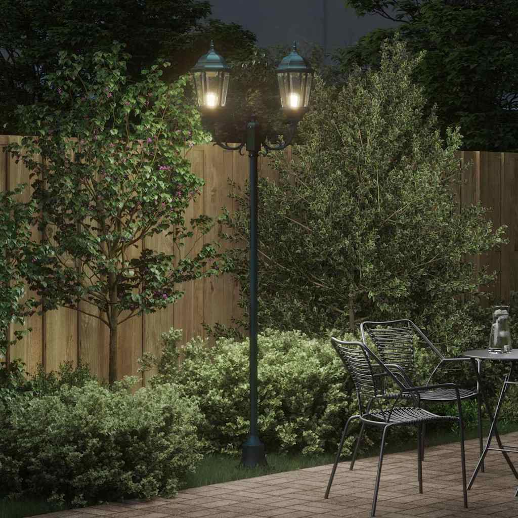 Garden Light Post Dark Green Aluminium and Glass