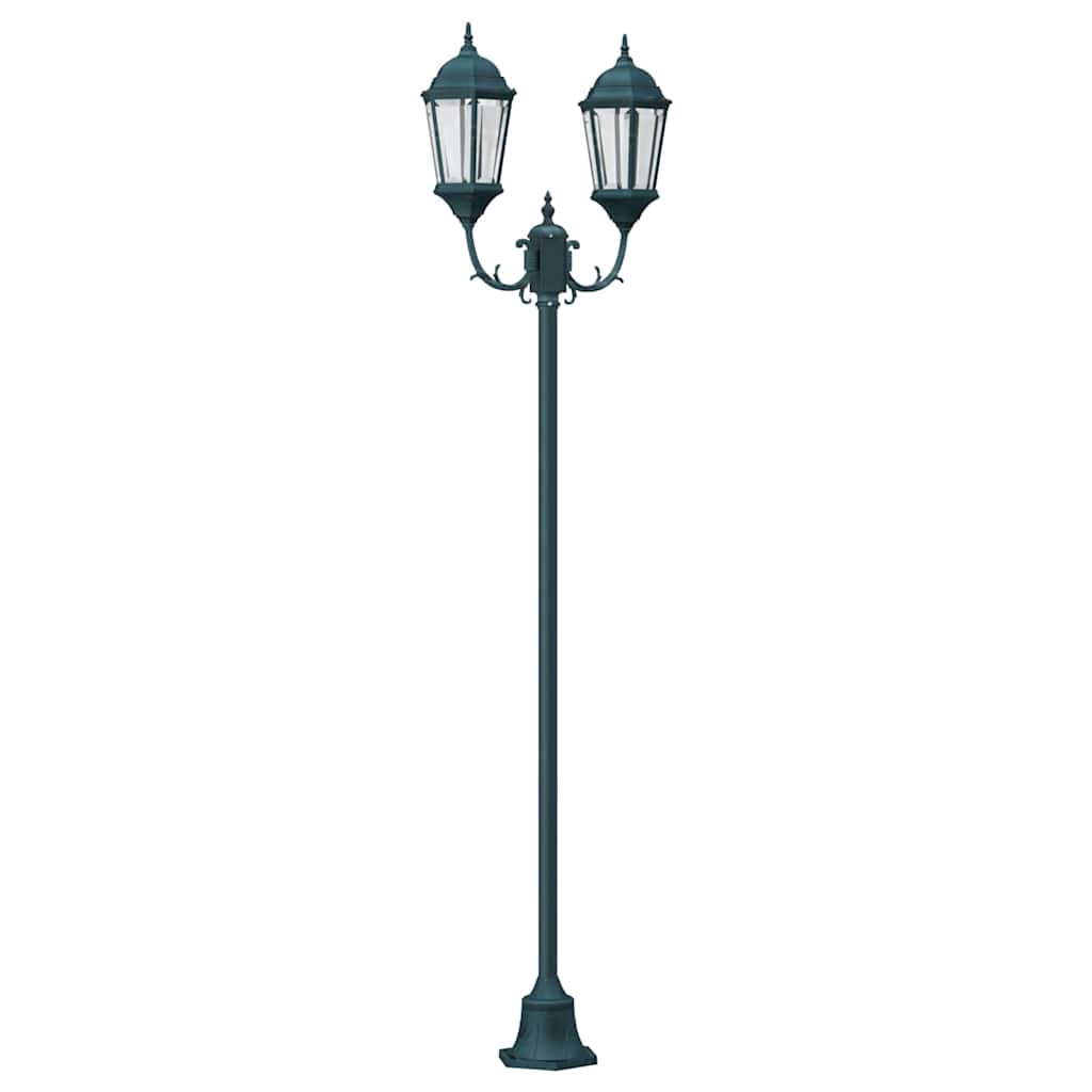 Garden Light Post Dark Green Aluminium and Glass
