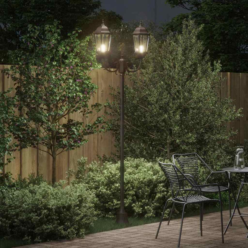 Garden Light Post Bronze Aluminium and Glass