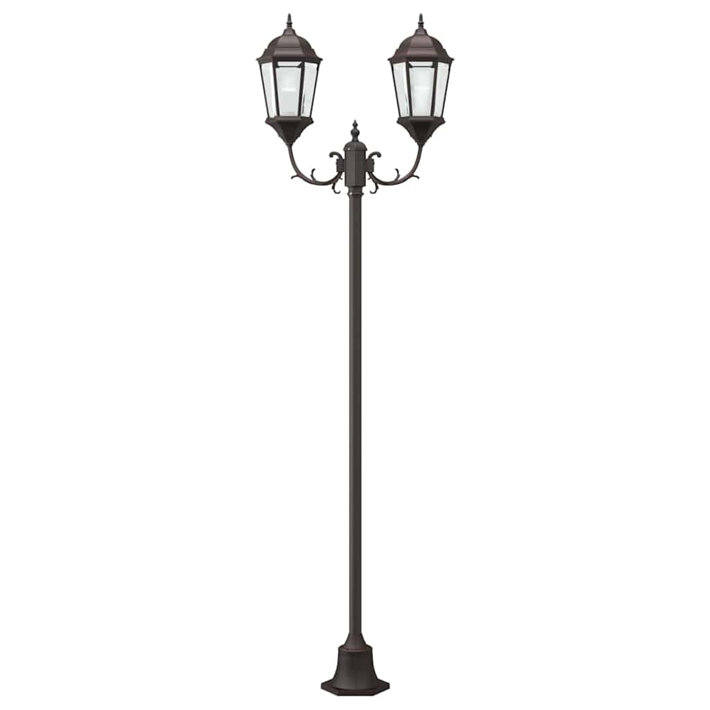 Garden Light Post Bronze Aluminium and Glass