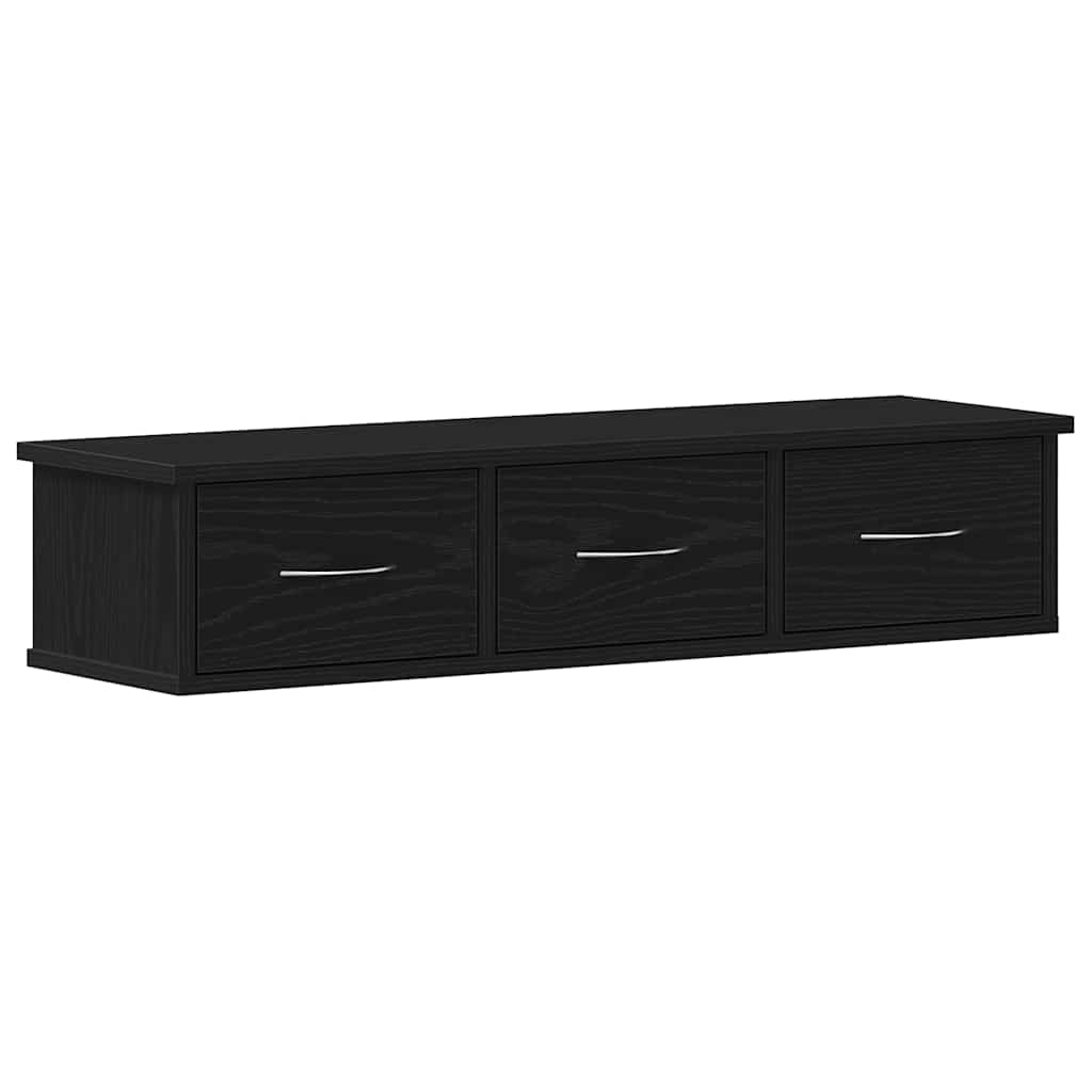 Wall Cabinet Black Oak 88x26x18.5 cm Engineered Wood