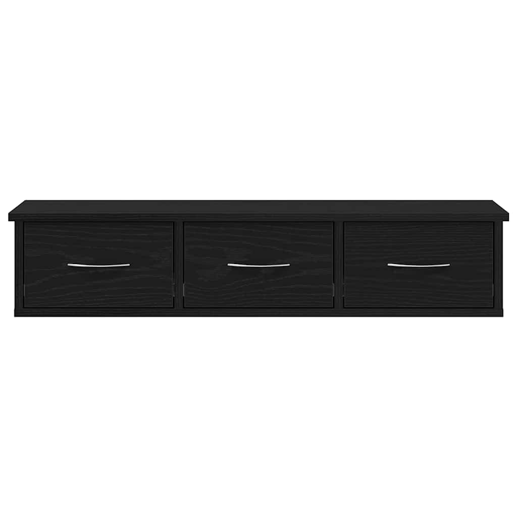 Wall Cabinet Black Oak 88x26x18.5 cm Engineered Wood