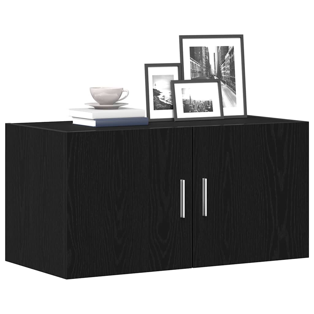 Wall Cabinet Black Oak 80x39x40 cm Engineered Wood