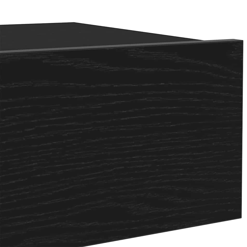 TV Cabinets with LED Lights 2 pcs Black Oak 60x35x15.5 cm