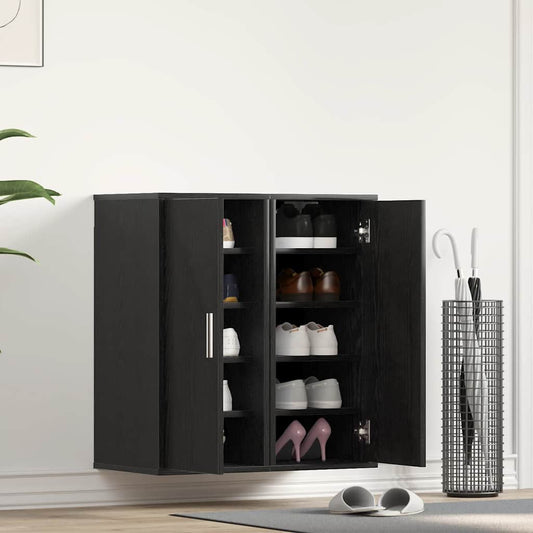 Shoe Cabinets 2 pcs Black Oak 32x35x70 cm Engineered Wood