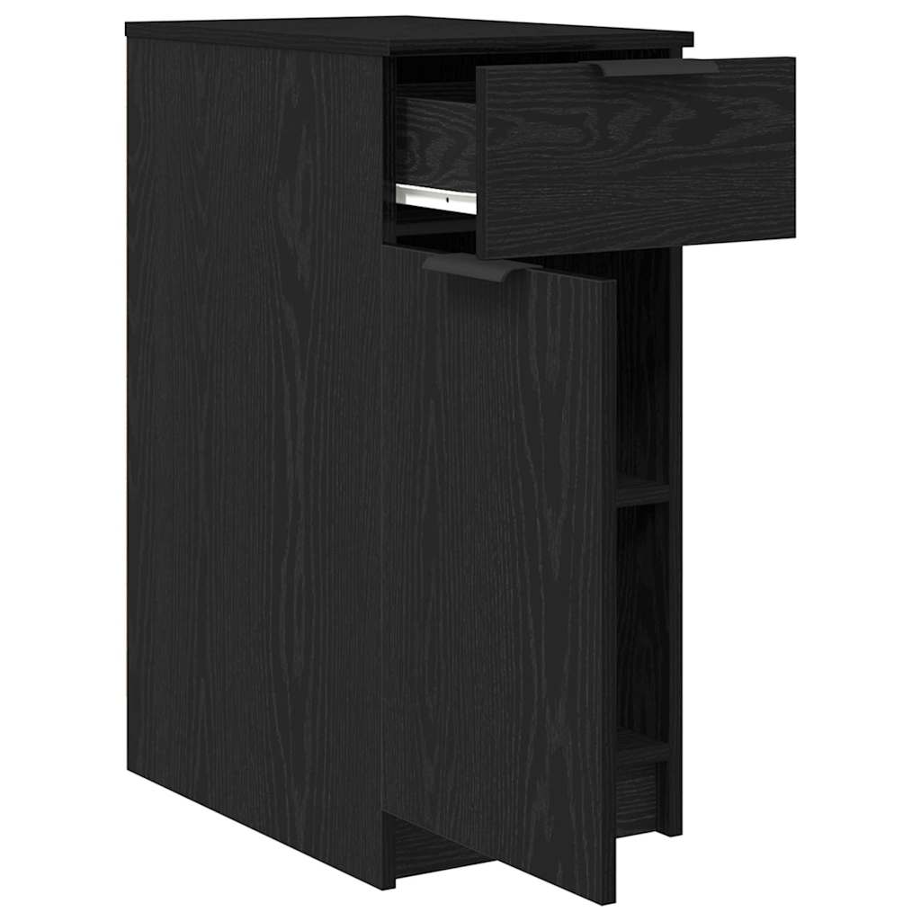 Desk Cabinet Black oak 33 x 50 x 75 cm Engineered Wood