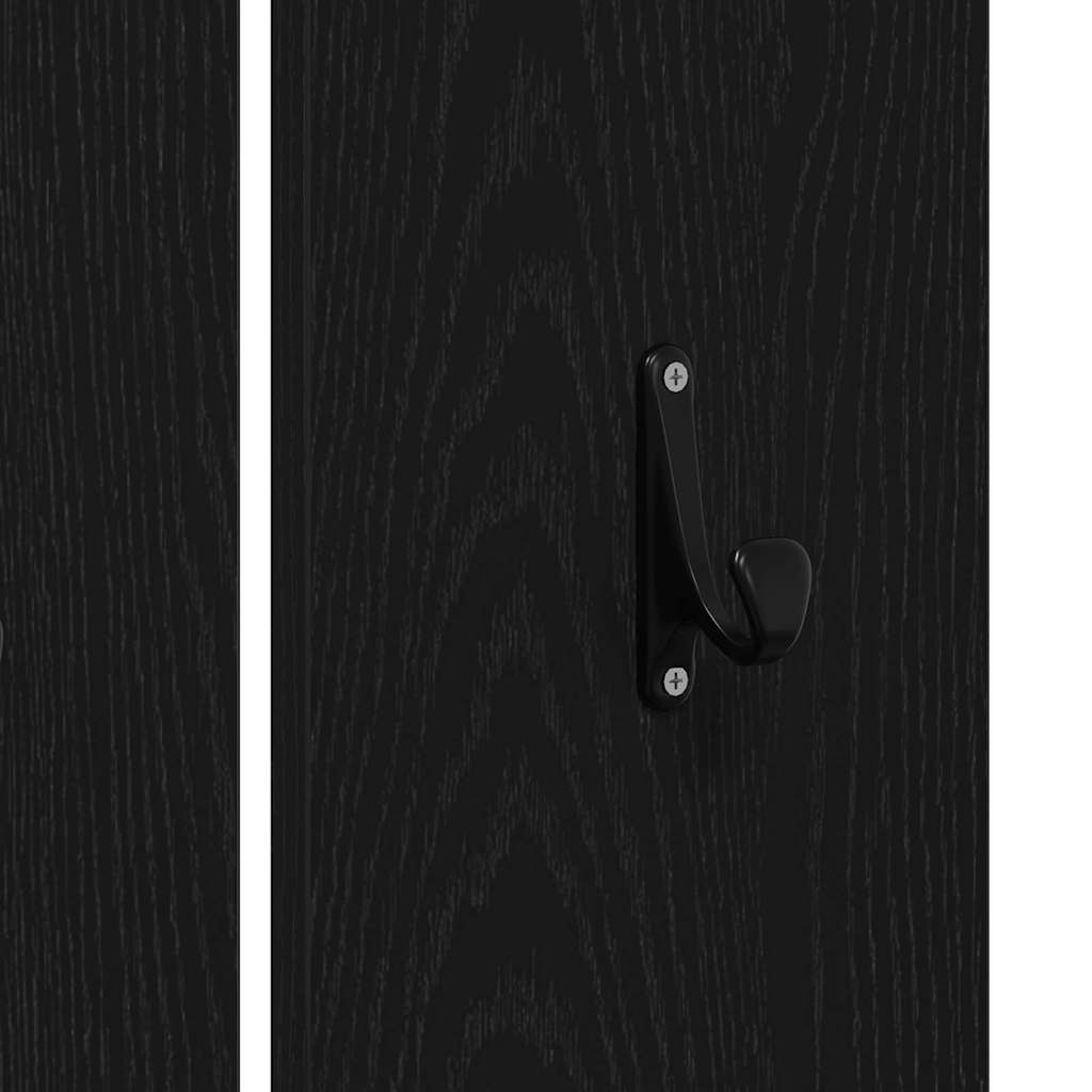 Hallway Furniture Set 4 pcs Black oak 80 x 30.5 x 40 cm