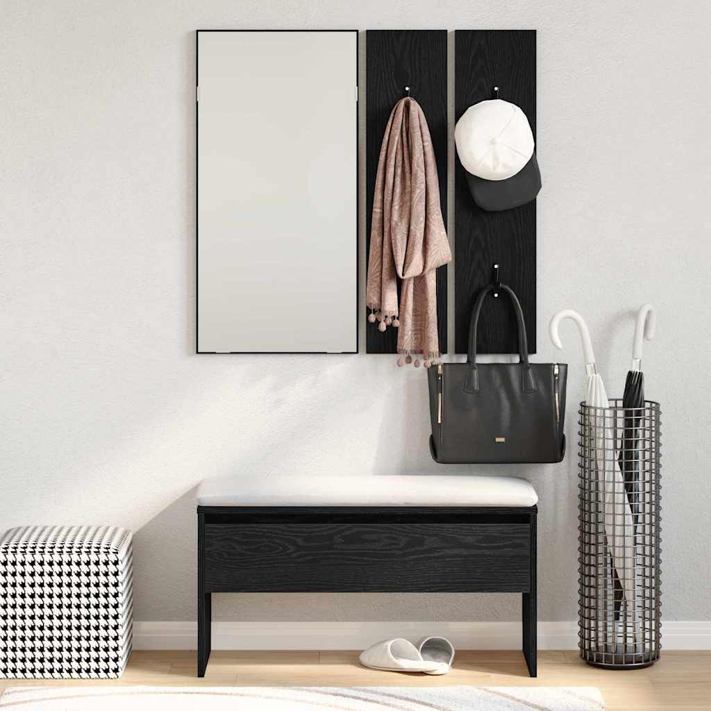 Hallway Furniture Set 4 pcs Black oak 80 x 30.5 x 40 cm