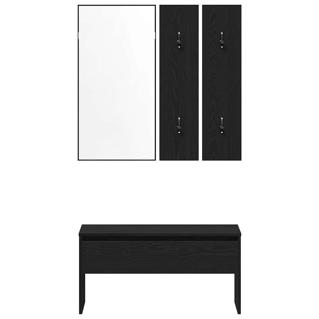 Hallway Furniture Set 4 pcs Black oak 80 x 30.5 x 40 cm