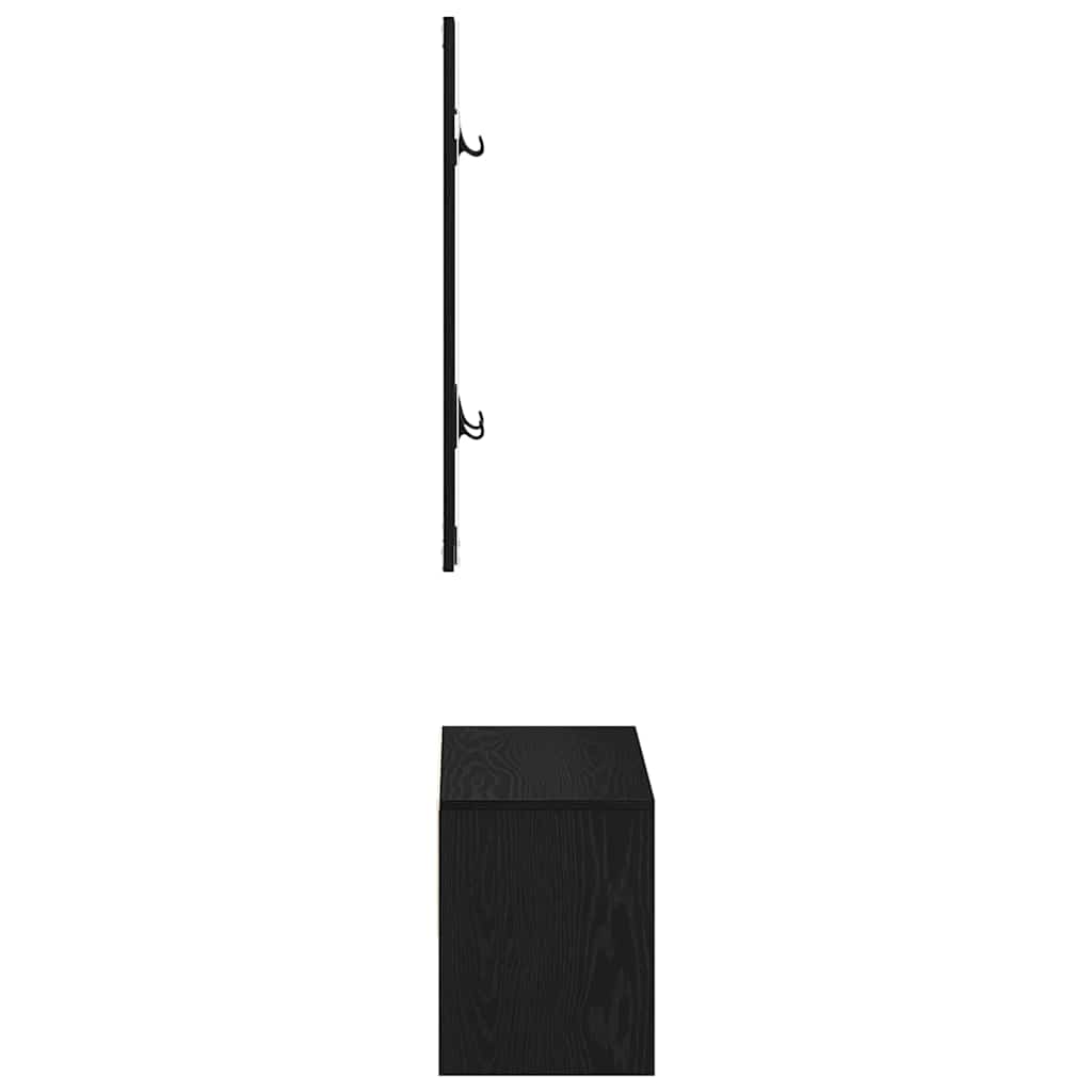 Hallway Furniture Set 4 pcs Black oak 80 x 30.5 x 40 cm