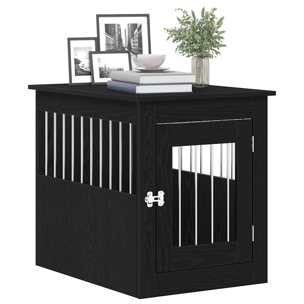 Dog Crate Furniture Black Oak 75x55x65 cm Engineered Wood